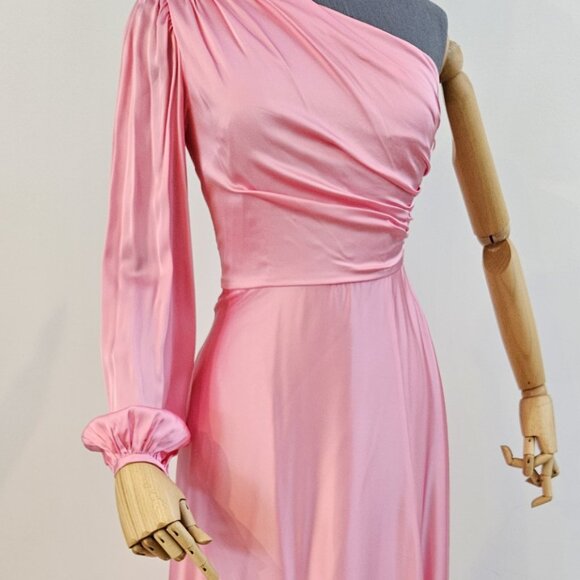 AMUR Pink Ruched One Shoulder Gown - Picture 2 of 10